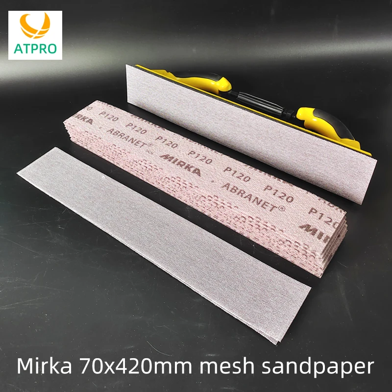 

MIRKA Rectangular Dry Grinding Mesh Sand 70×420mm Hand Planing Mesh Sand Car Putty Large Area Grinding Board Flocking Abrasive