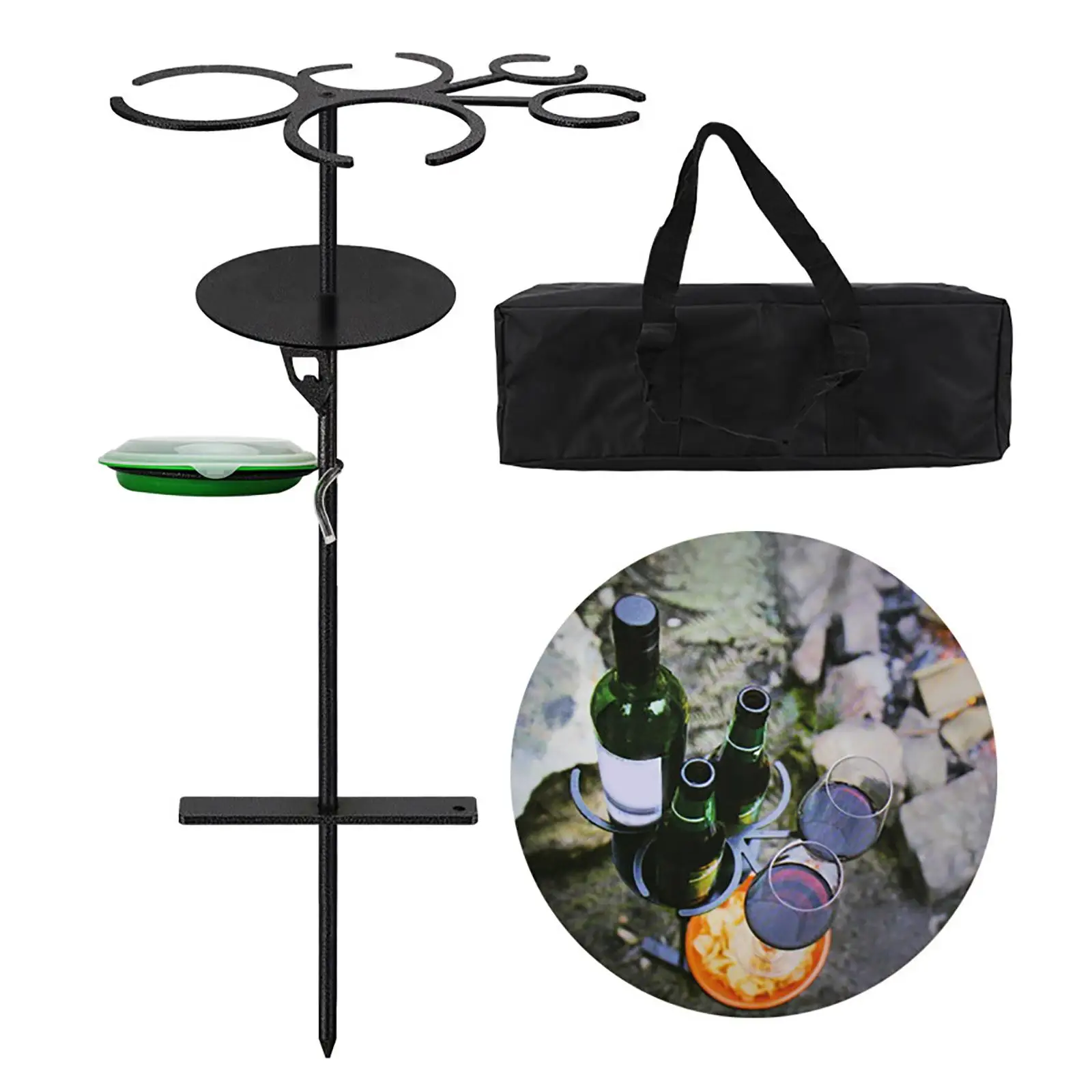 Portable Outdoor Wine Table, Easy to Carry Durable Folding Bottles Rack Stand Glass Holder for Sand and Grass Trip Snack Lovers
Portable Outdoor Wine Table, Easy to Carry Durable Folding Bottles Rack Stand Glass Holder for Sand and Grass Trip Snack Lovers