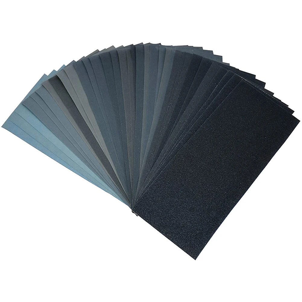 28pcs 9*3.6 Inch Sandpaper Set Silicon Carbide 120-3000 Grit Wet Dry Sanding Cuttable For Polishing Buffing Craft Wood Metal
28pcs 9*3.6 Inch Sandpaper Set Silicon Carbide 120-3000 Grit Wet Dry Sanding Cuttable For Polishing Buffing Craft Wood Metal