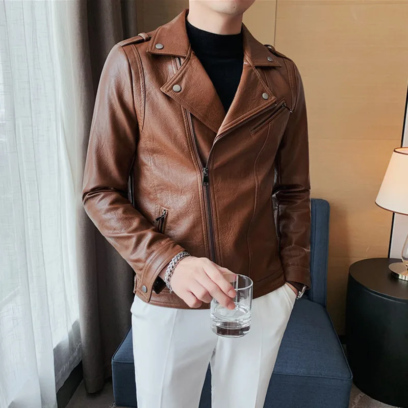 Motorcycle Leather Jacket 2022 New Autumn Winter Leather Biker Jacket Mens Fashion Casual Zipper PU Faux Leather Jackets 
Motorcycle Leather Jacket 2022 New Autumn Winter Leather Biker Jacket Mens Fashion Casual Zipper PU Faux Leather Jackets