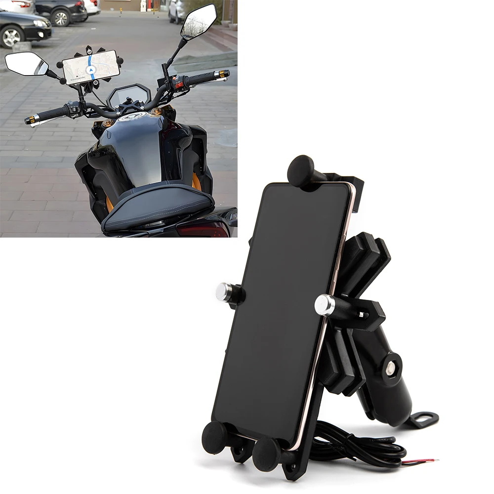 Motorcycle Mirror Mobile Phone Holder Smartphone Support for Moto Motor Motorbike Handlebar Mount Stand with USB Charger
Motorcycle Mirror Mobile Phone Holder Smartphone Support for Moto Motor Motorbike Handlebar Mount Stand with USB Charger