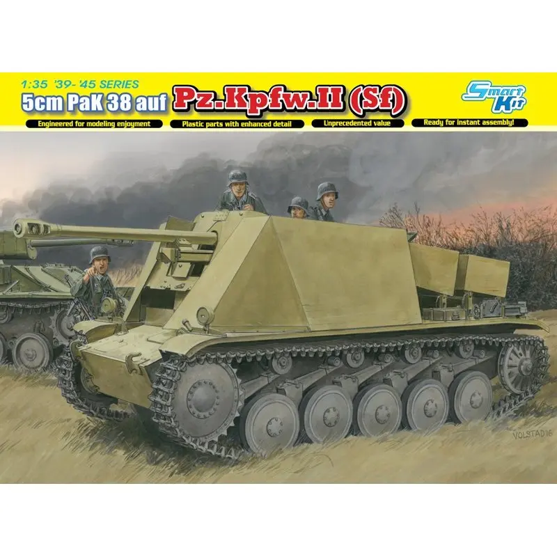 Hobby Kit DRAGON 6721 1/35 5cm PaK 38 L/60 auf Fgst.Pz.Kpfw.II (Sf) - Scale model Kit DIY Toy
Hobby Kit DRAGON 6721 1/35 5cm PaK 38 L/60 auf Fgst.Pz.Kpfw.II (Sf) - Scale model Kit DIY Toy