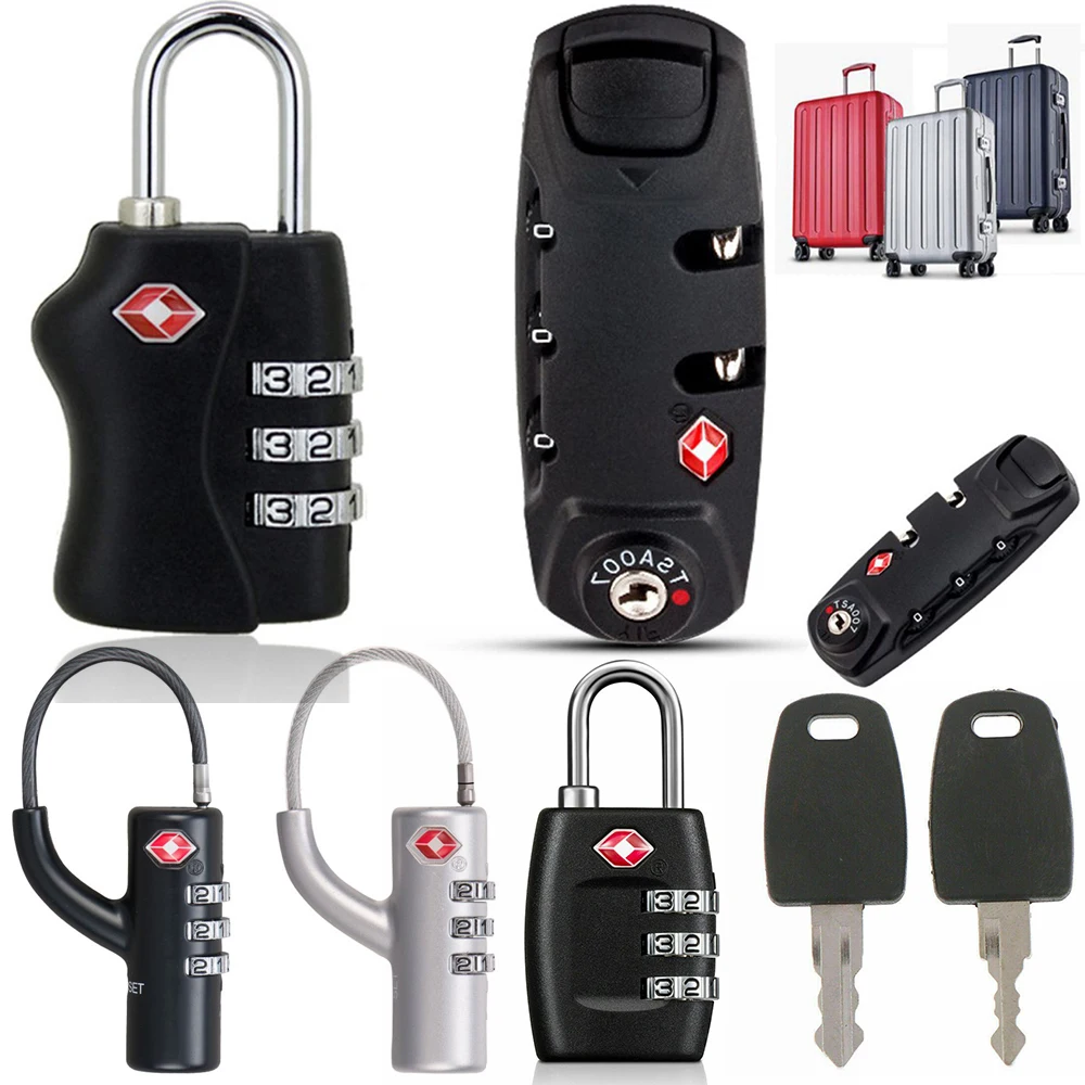 

TSA Digit Password Lock Steel Wire Security Lock Suitcase Luggage Coded Lock Cupboard Cabinet Locker Padlock Travel Bag Locks