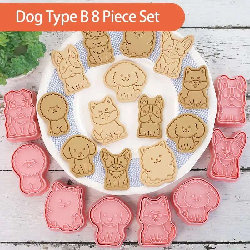 8Pcs/set Dog Shape Cookie Cutters Plastic 3D Cartoon Pressable Biscuit Mold Cookie Stamp Kitchen Baking Pastry Bakeware Tool
8Pcs/set Dog Shape Cookie Cutters Plastic 3D Cartoon Pressable Biscuit Mold Cookie Stamp Kitchen Baking Pastry Bakeware Tool