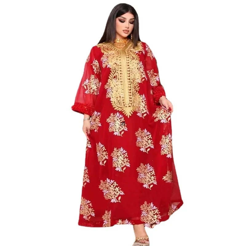 Muslim Dubai Abaya Islamic Clothes For Women Luxury Wedding Party Evening Gown Floral Embroidery Feather Boho Maxi Dress Bubu
Muslim Dubai Abaya Islamic Clothes For Women Luxury Wedding Party Evening Gown Floral Embroidery Feather Boho Maxi Dress Bubu