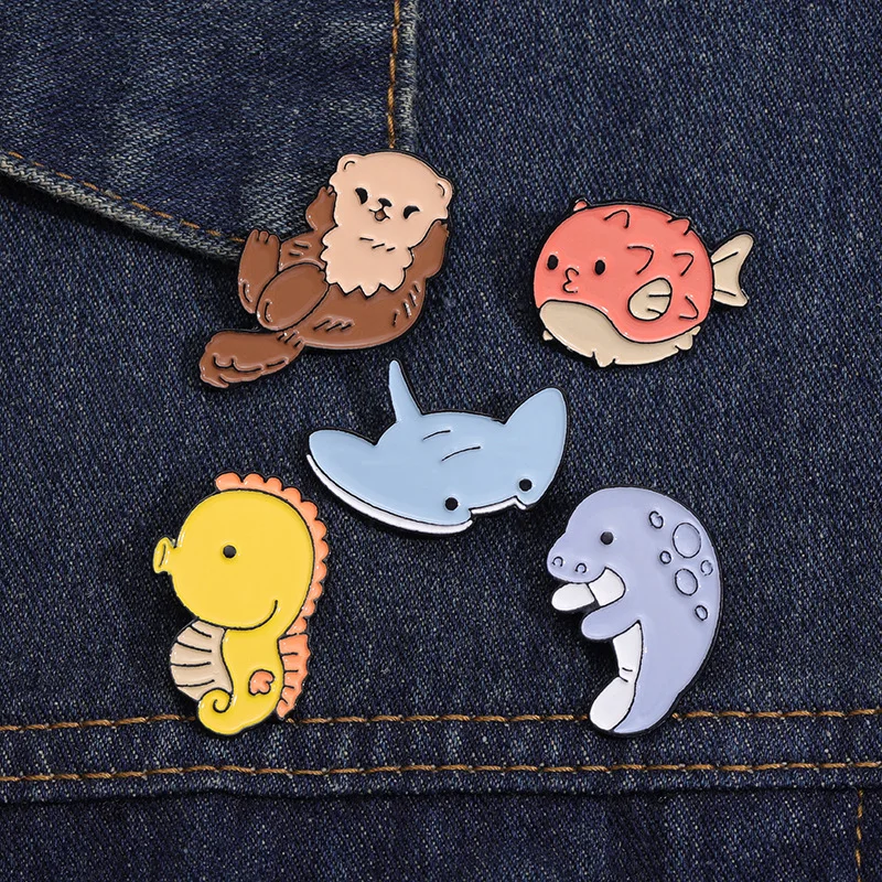 Ocean Animals Enamel Pins Custom Whale Shark Otter Pufferfish Axolotl Sea Lion Brooch Lapel Badges Jewelry Gift for Kids Friends
Ocean Animals Enamel Pins Custom Whale Shark Otter Pufferfish Axolotl Sea Lion Brooch Lapel Badges Jewelry Gift for Kids Friends