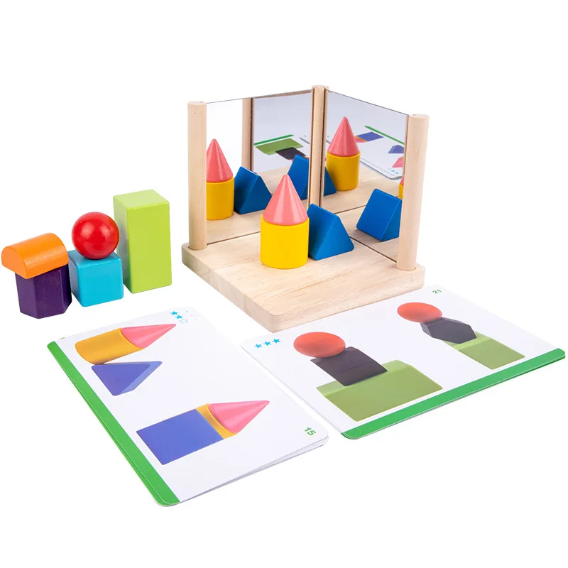 Montessori Mirror Geometry Puzzle Building Blocks Kids Logical Thinking Training Game Educational Wooden Toys for Children
Montessori Mirror Geometry Puzzle Building Blocks Kids Logical Thinking Training Game Educational Wooden Toys for Children
