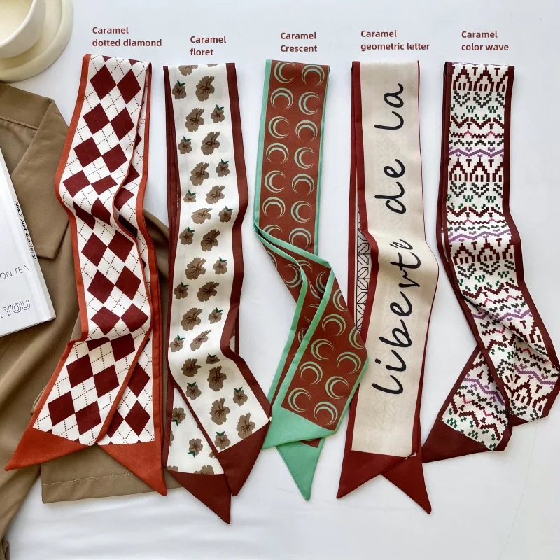 New Narrow and Long Small Silk Scarf 2022 Women's Retro Wild Geometric Print Tied Hair Tied Bag Decorative Streamer Ribbon Headb
New Narrow and Long Small Silk Scarf 2022 Women's Retro Wild Geometric Print Tied Hair Tied Bag Decorative Streamer Ribbon Headb