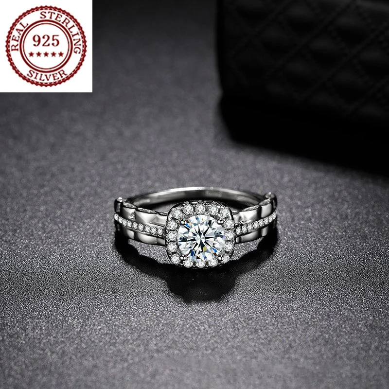American Imported Moissanite D Color 925 Silver Platinum-plated Classic Micro-set 1 Carat Square Diamond Female Wedding Ring
American Imported Moissanite D Color 925 Silver Platinum-plated Classic Micro-set 1 Carat Square Diamond Female Wedding Ring