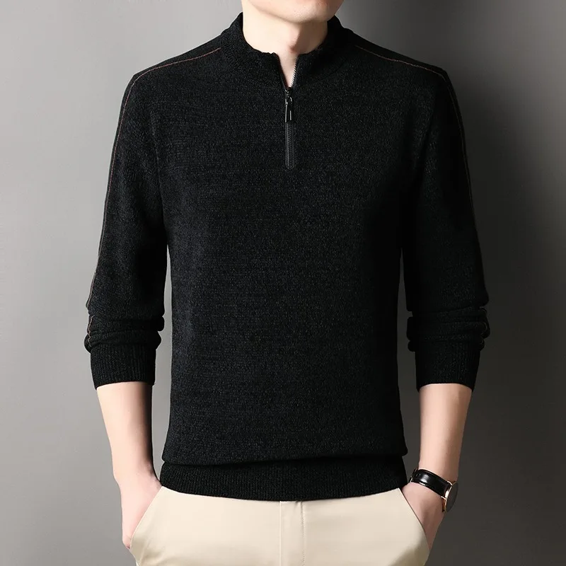 2023 Autumn and Winter New Sweater Men's Fashion Youth Half High Neck Zipper Undercoat Versatile Top Pullover
2023 Autumn and Winter New Sweater Men's Fashion Youth Half High Neck Zipper Undercoat Versatile Top Pullover