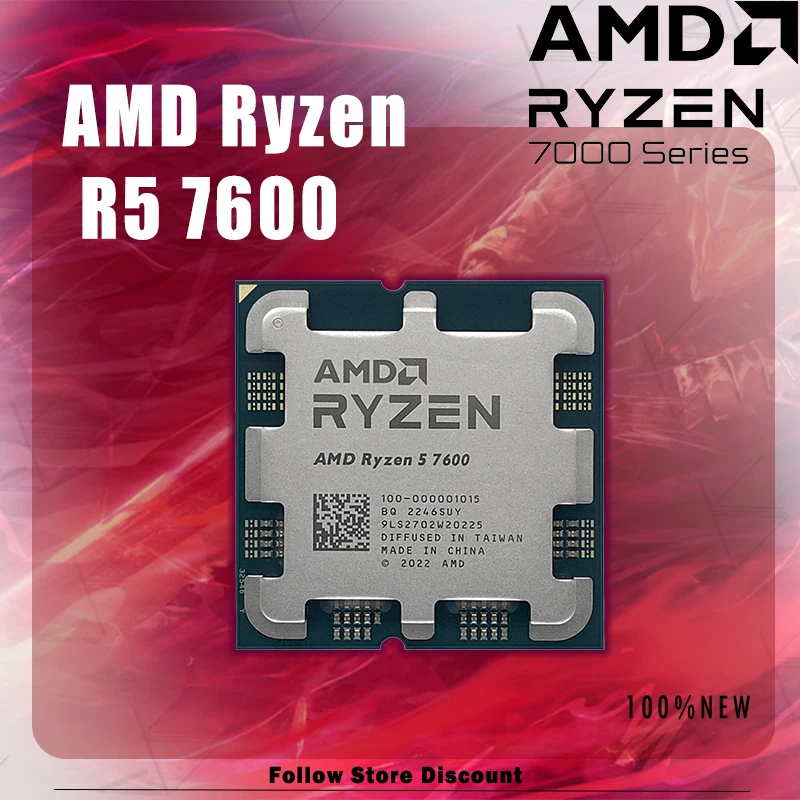 

AMD Ryzen 5 7600 R5 7600 3.8 GHz 6-Core 12-Thread CPU Processor 5NM L3=32M 100-000001015 Socket AM5 Tray New But Without Cooler