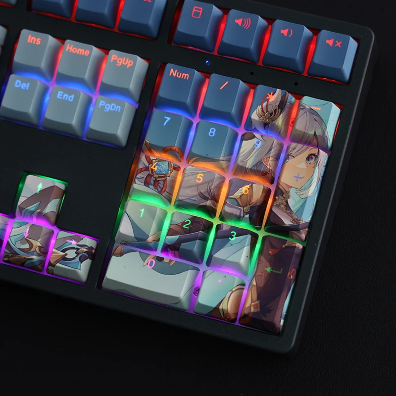 Genshin Impact Shenhe Light Through PBT Keycaps For 61/87/104/108 Keys Keyboard Decor Fans Otaku Game Player Cosplay Props Gifts
Genshin Impact Shenhe Light Through PBT Keycaps For 61/87/104/108 Keys Keyboard Decor Fans Otaku Game Player Cosplay Props Gifts