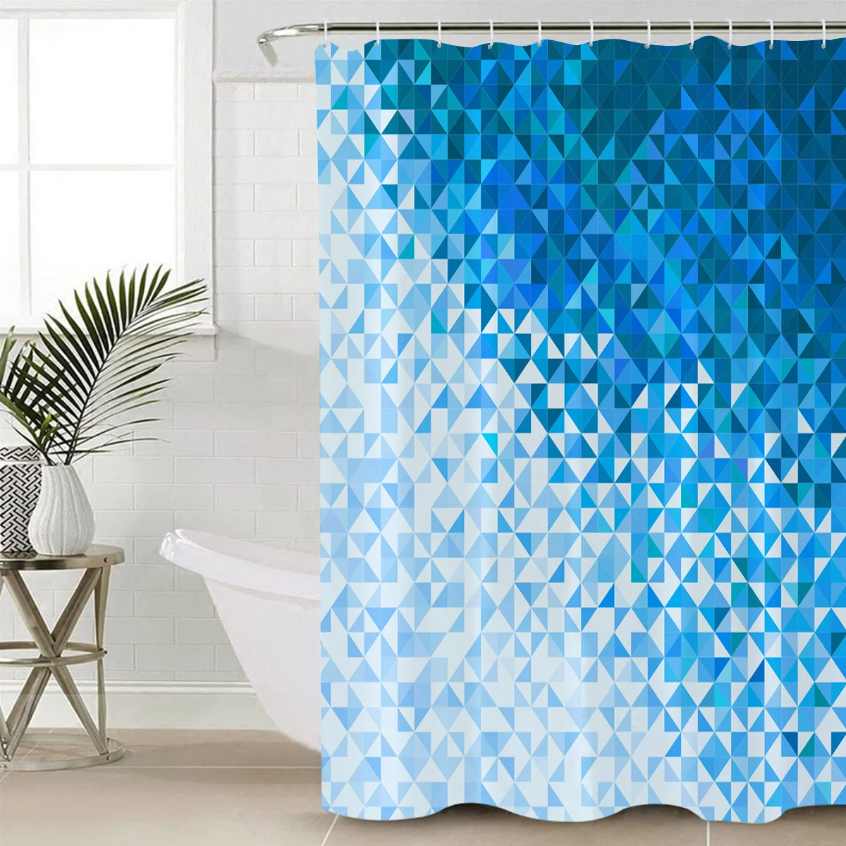 Водонепроницаемая занавеска для ванной, текстурная Водонепроницаемая штора из полиэстера с синими треугольниками в стиле диско, Современн...
Водонепроницаемая занавеска для ванной, текстурная Водонепроницаемая штора из полиэстера с синими треугольниками в стиле диско, Современн...