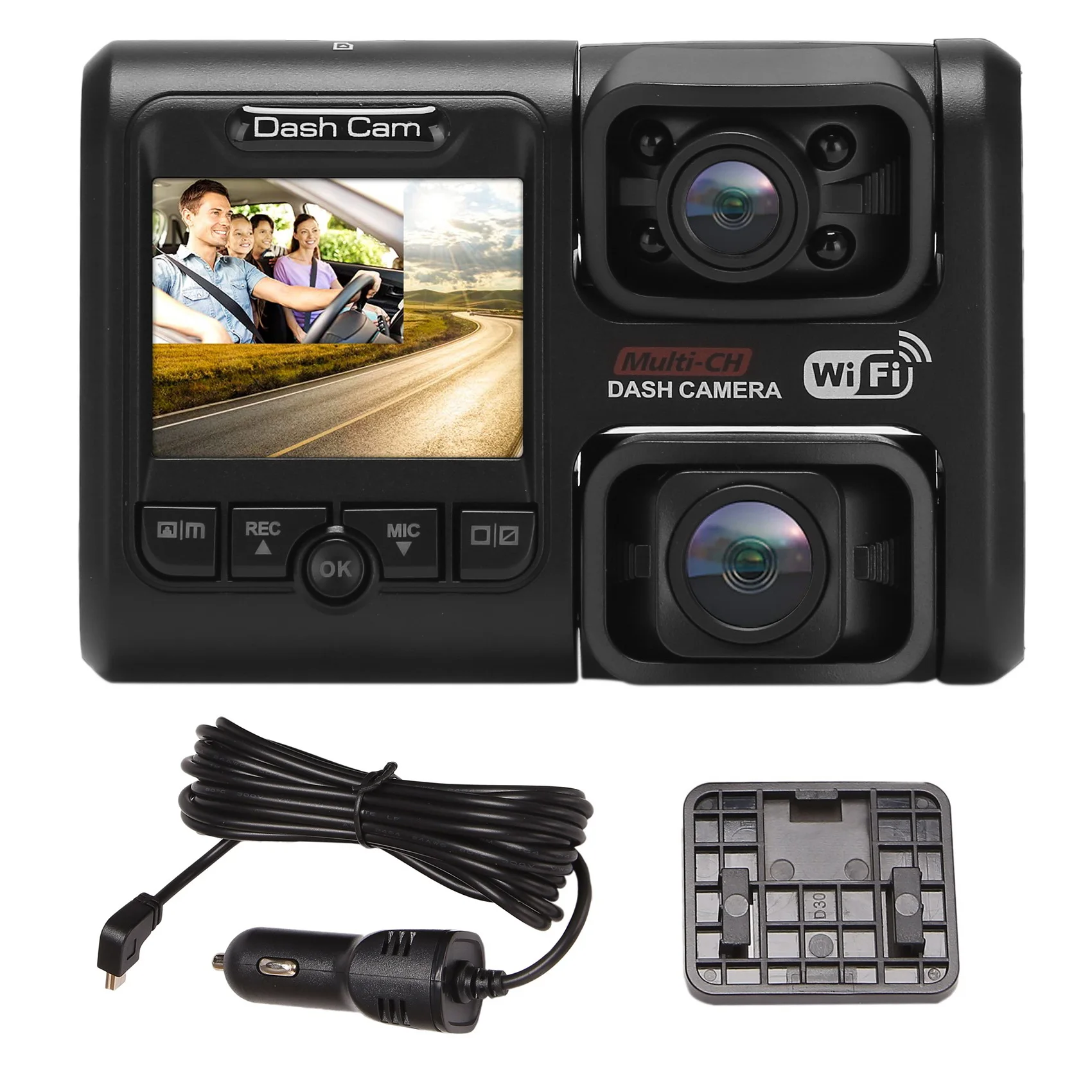 4K+2160P WIFI Logger Dual Lens Car DVR Night Vision Dual Camera Dash Cam Recorder D30H 
4K+2160P WIFI Logger Dual Lens Car DVR Night Vision Dual Camera Dash Cam Recorder D30H