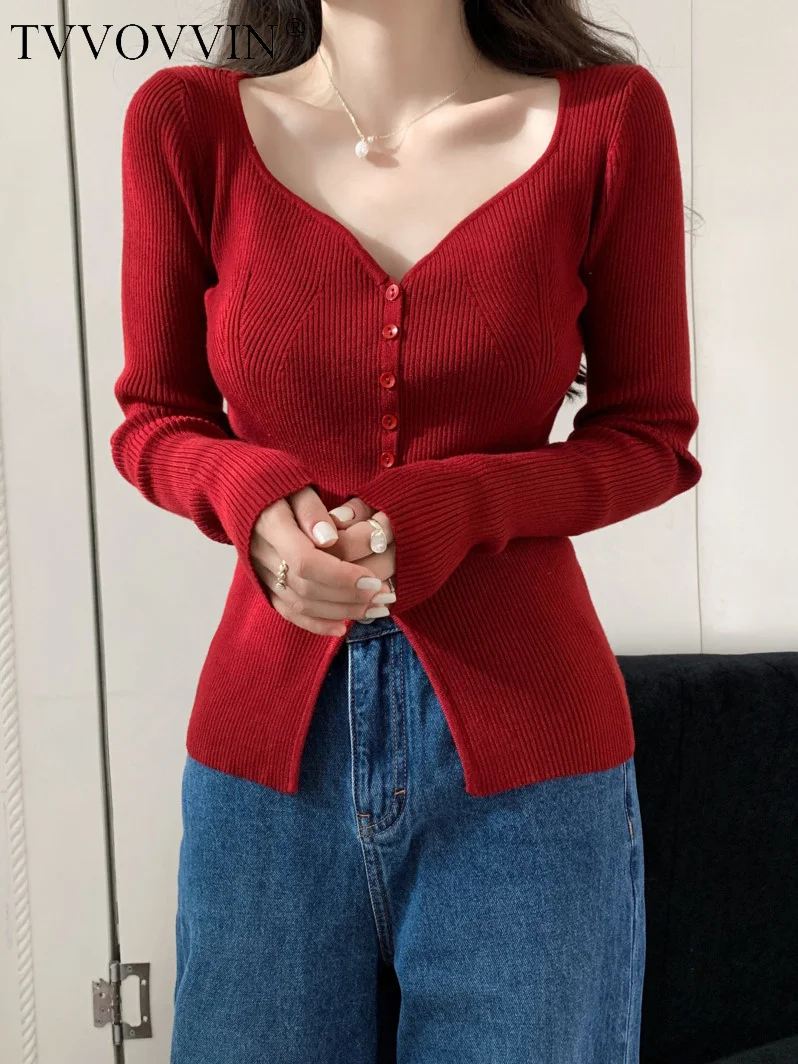 Wine TVVOVVIN New Red Single Breasted V-neck Sweater Cardigan Thick Sweater Fashion Korean Women Autumn Sweet 9CGQ
Wine TVVOVVIN New Red Single Breasted V-neck Sweater Cardigan Thick Sweater Fashion Korean Women Autumn Sweet 9CGQ