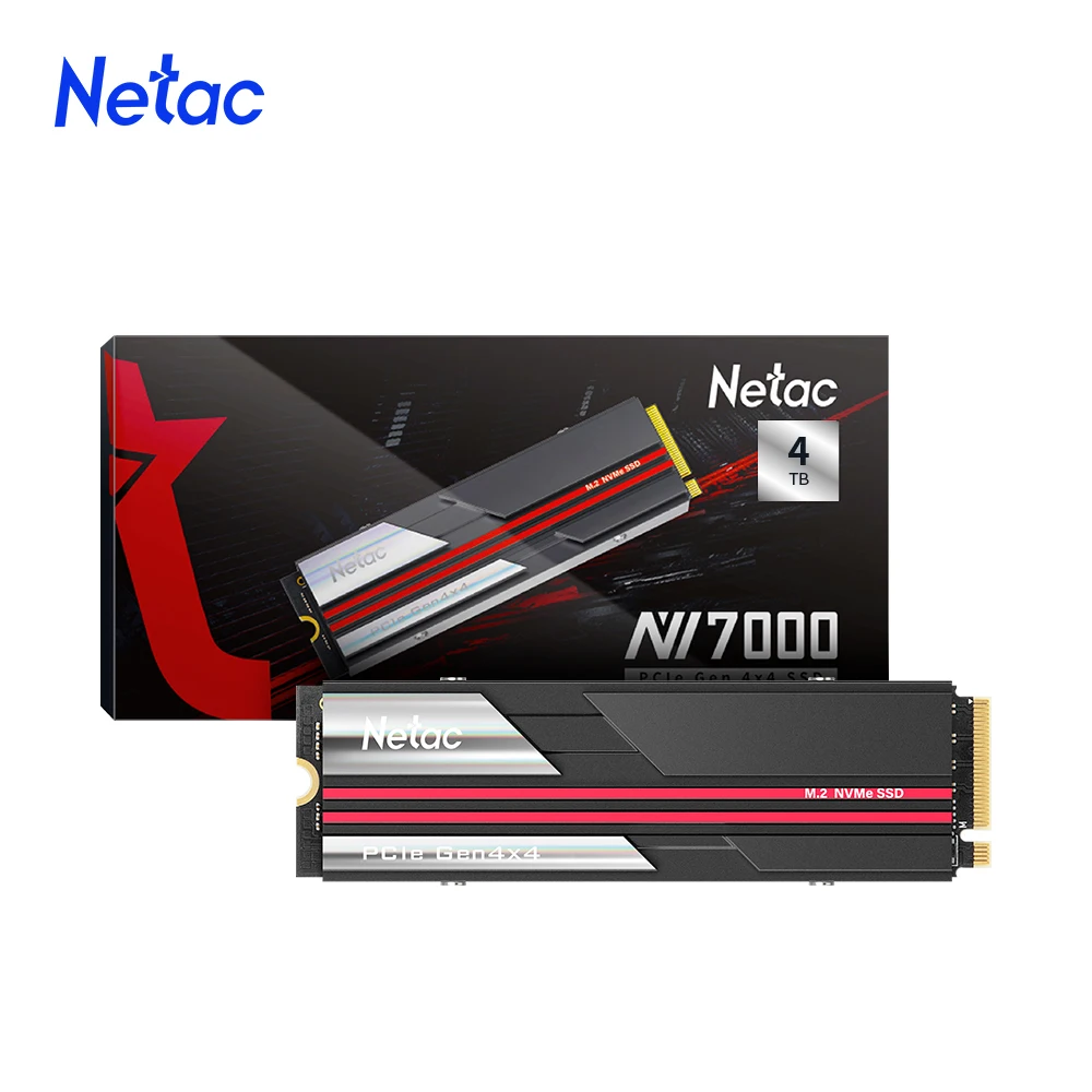 

Жесткий диск Netac M2 SSD 1 ТБ SSD M.2 NVME PCIe 4,0x4 HD 1 ТБ M2 2280 Внутренний твердотельный накопитель с радиатором для ПК компьютера PS5