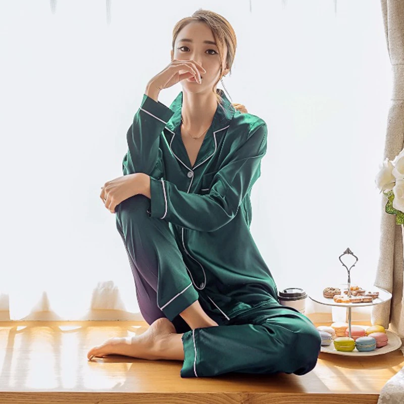 Womens Silk satin Pajamas Pyjamas Set Sleepwear Pijama pajamas Suit Female Sleep Two Piece Set Women's loungewear Plus Size
Womens Silk satin Pajamas Pyjamas Set Sleepwear Pijama pajamas Suit Female Sleep Two Piece Set Women's loungewear Plus Size