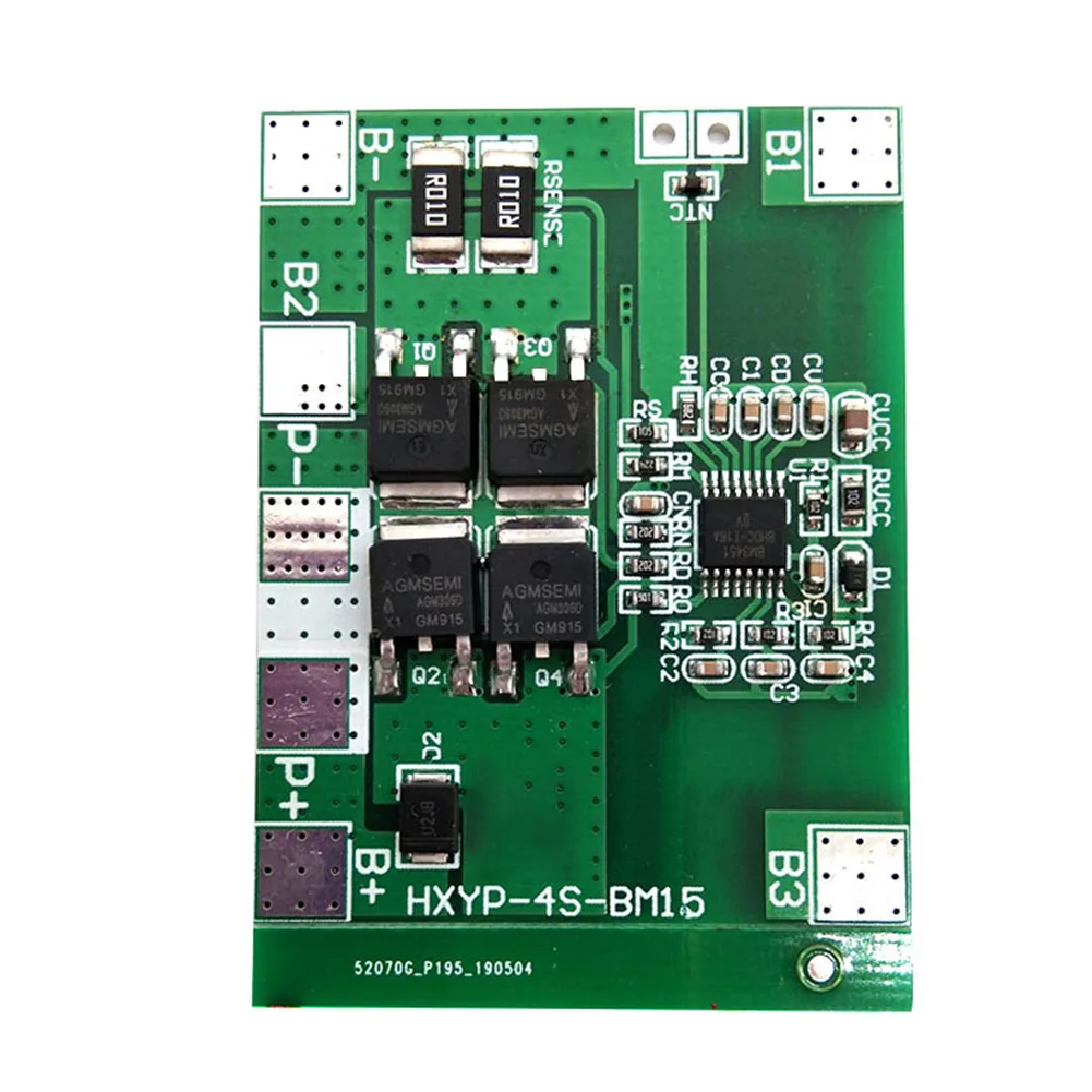 

4S 12.8V 14.4V 16.8V Lifepo4 Li-ion Lipo Lithium Battery Charge Protection Board BMS 14A Limit 20A PCB 4 Cell Pack PCM 3.2V