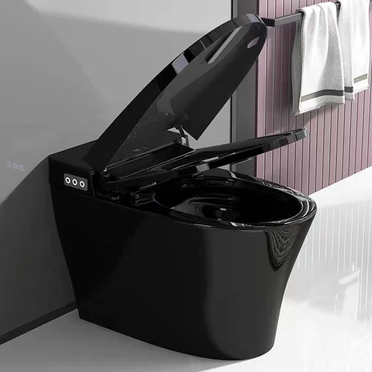 2021 Luxury 110V/220V electric automatic wc toilet bowl s trap auto sensor flush intelligent black smart toilet with bidet
2021 Luxury 110V/220V electric automatic wc toilet bowl s trap auto sensor flush intelligent black smart toilet with bidet