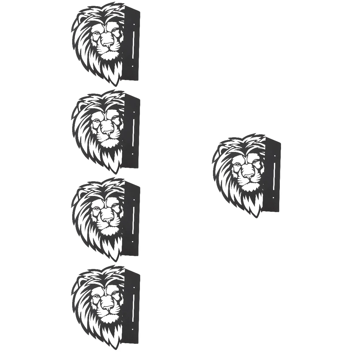 5pcs Lion Iron Ornament Wall Silhouette Decor Wall Hanging Decoration Home Ornament
5pcs Lion Iron Ornament Wall Silhouette Decor Wall Hanging Decoration Home Ornament