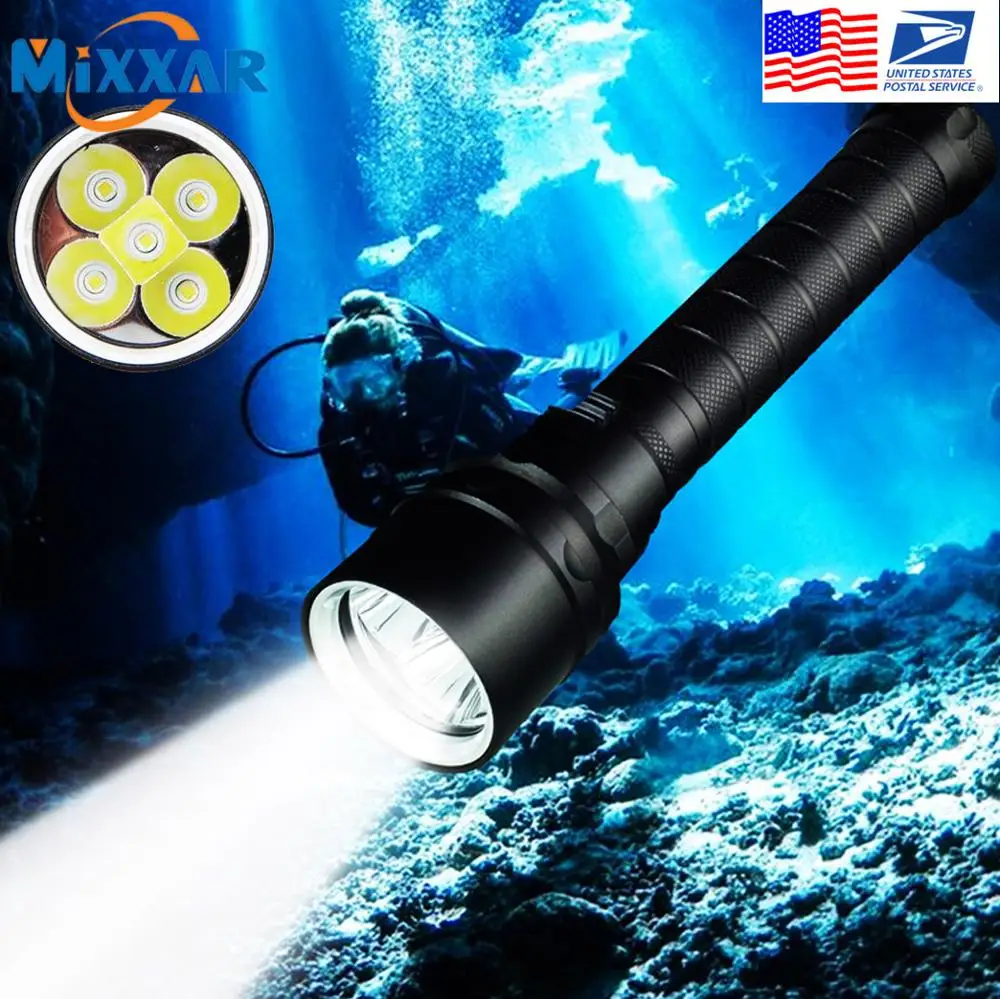 

ZK20 Dropshipping Diving Flashlight Underwater Scuba Flashlights 100M Safety Dive Light Torch for Under Water Sports