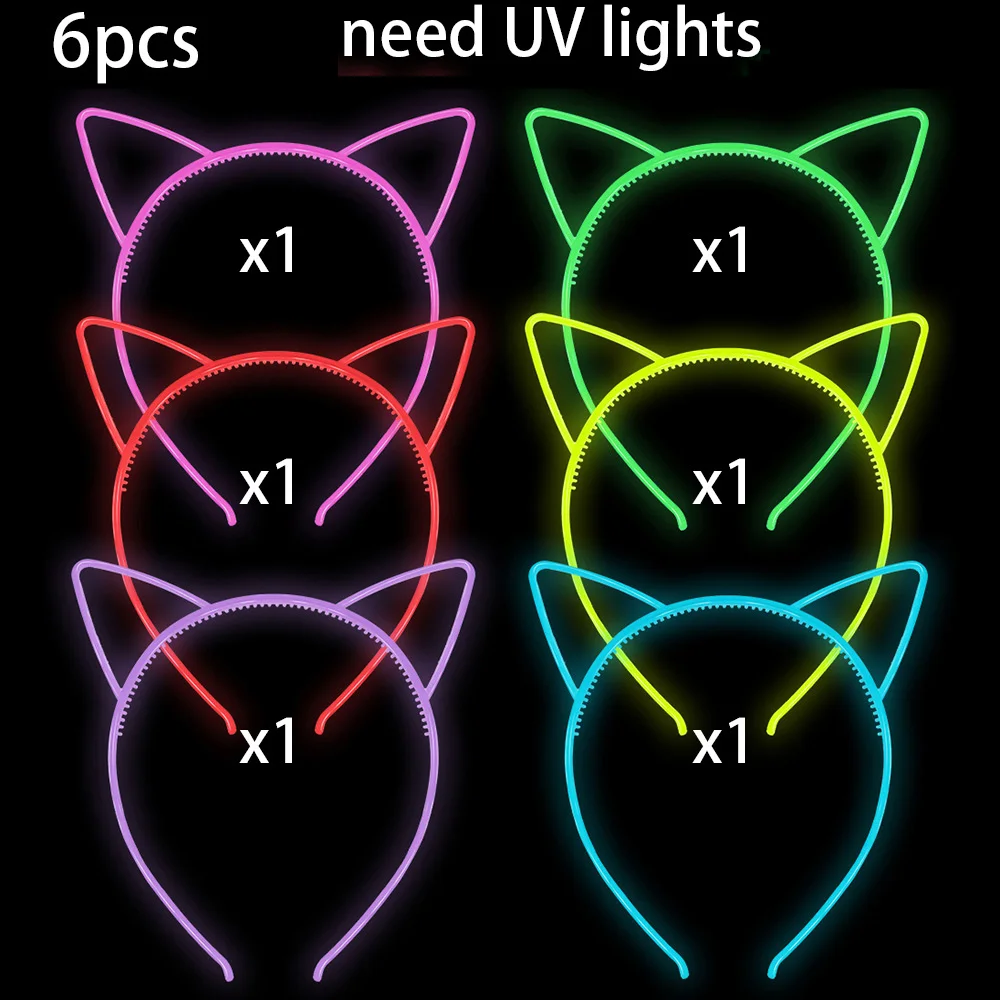 Светящиеся повязки на голову, украшения для вечеринки, пластиковая повязка на голову с кошачьими ушками, светящаяся в темноте вечерние неоновые украшения для дня рождения, принадлежности
Светящиеся повязки на голову, украшения для вечеринки, пластиковая повязка на голову с кошачьими ушками, светящаяся в темноте вечерние неоновые украшения для дня рождения, принадлежности