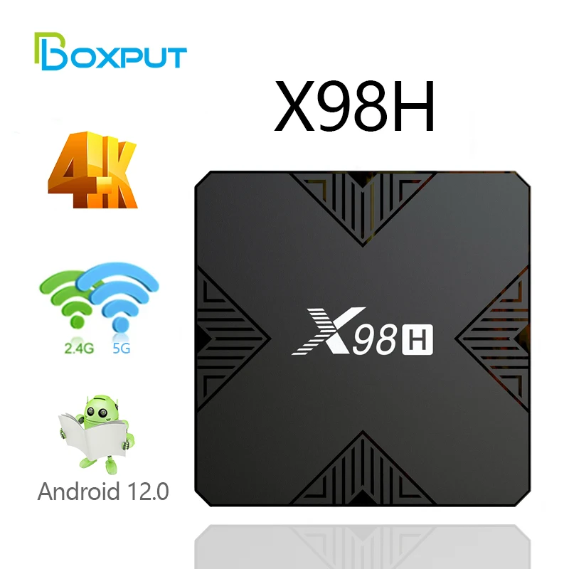 

Smart TV BOX X98H Android 12 Allwinner H618 BT5.0 Wifi 2.4G 5G 4K 100M 2G 4G 16G 32G Media Player Set Top Box