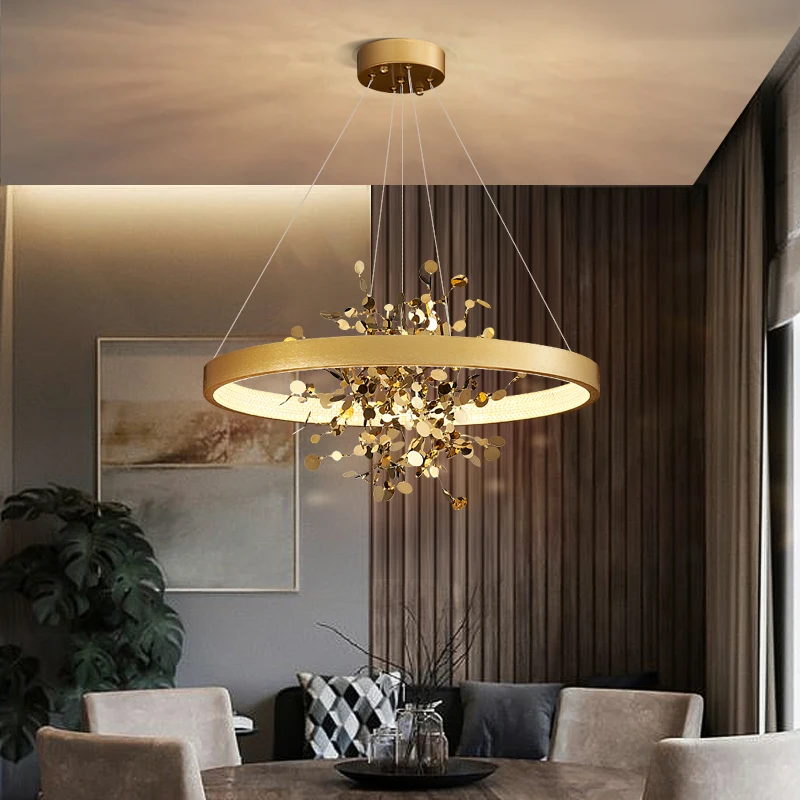 Art Led Chandelier Pendant Lamp Light Room Decor Modern Ring Stainless Steel Dining Center Kitchen Creative Hanging Fixture
Art Led Chandelier Pendant Lamp Light Room Decor Modern Ring Stainless Steel Dining Center Kitchen Creative Hanging Fixture