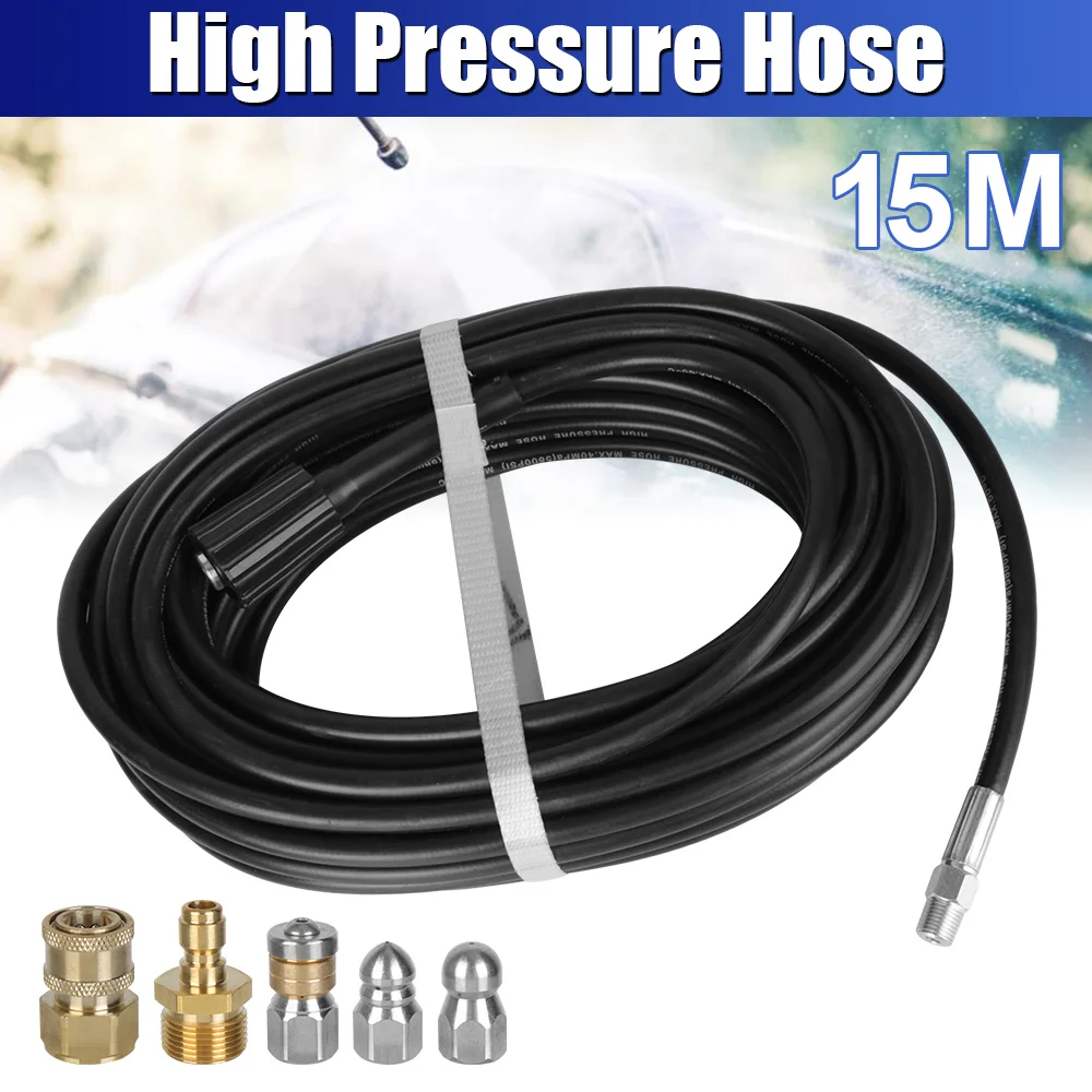 15M 5800PSI Daily Sewer Jetter Kit Car Cleaning Extension Hose Pipe High Pressure Washer Hose For High Pressure Washer
15M 5800PSI Daily Sewer Jetter Kit Car Cleaning Extension Hose Pipe High Pressure Washer Hose For High Pressure Washer