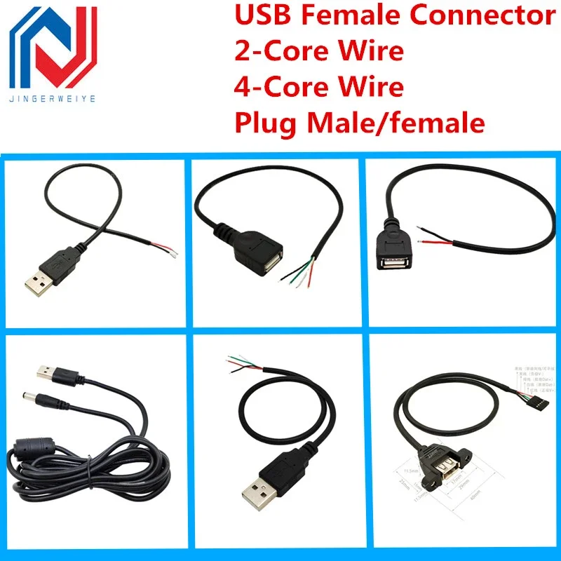 Welding-Free USB Female Connector 2-Core 4-Core Wire 2-Four-Core USB Interface Am Plug Male Connector USB Connector with Wire
Welding-Free USB Female Connector 2-Core 4-Core Wire 2-Four-Core USB Interface Am Plug Male Connector USB Connector with Wire
