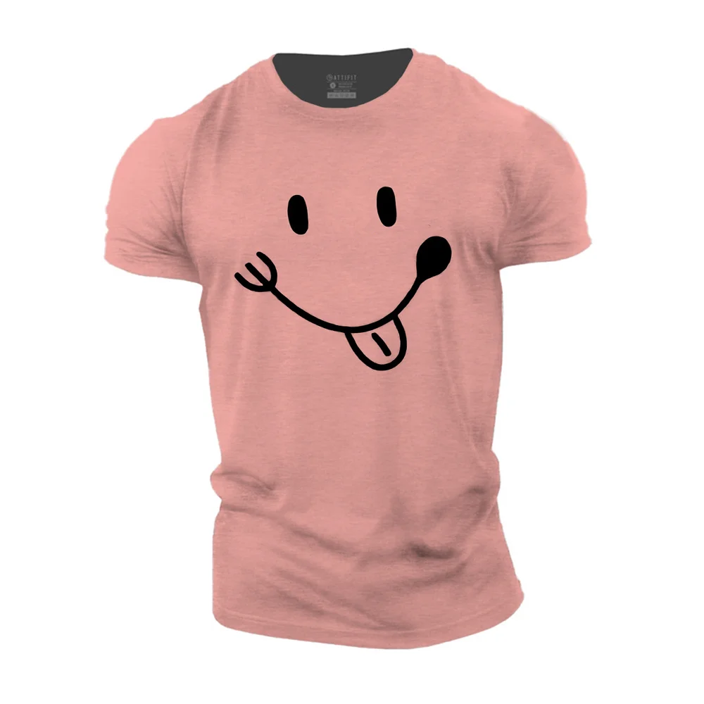Summer Men's Clothing Smiley Print T-Shirts Man's Short Sleeve Tops Sports Male T Shirts Tees Casual Loose Oversized Garment New
Summer Men's Clothing Smiley Print T-Shirts Man's Short Sleeve Tops Sports Male T Shirts Tees Casual Loose Oversized Garment New