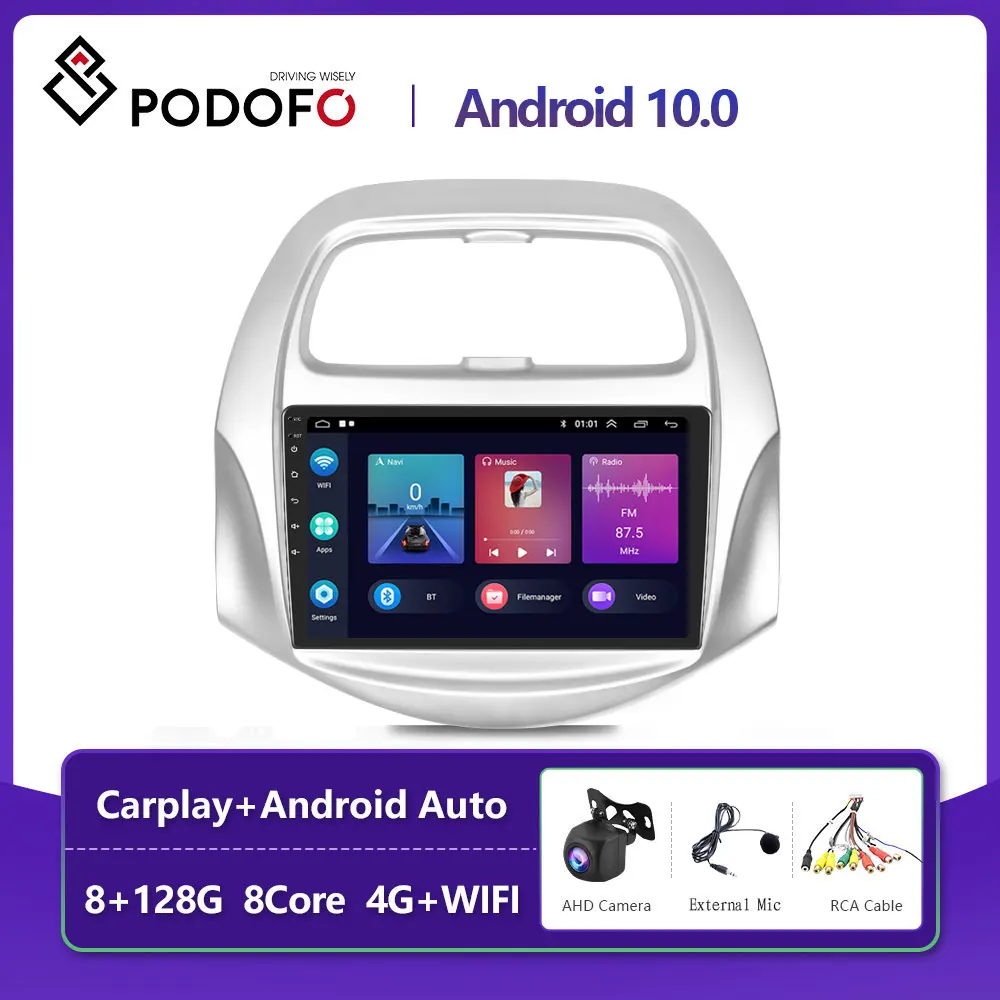 

Podofo Android 10 DSP Car Radio Multimidia Video Player Navigation GPS For Chevrolet Magnus/Spark 2018 2din 4G WIFI Carplay