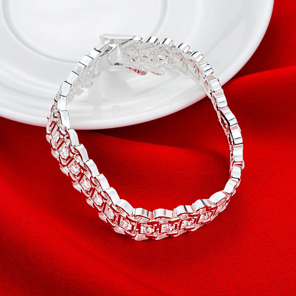 Fine 12MM chain 925 Sterling silver Bracelet for men woman fashion charms jewelry Wedding party Christmas giftss
Fine 12MM chain 925 Sterling silver Bracelet for men woman fashion charms jewelry Wedding party Christmas giftss