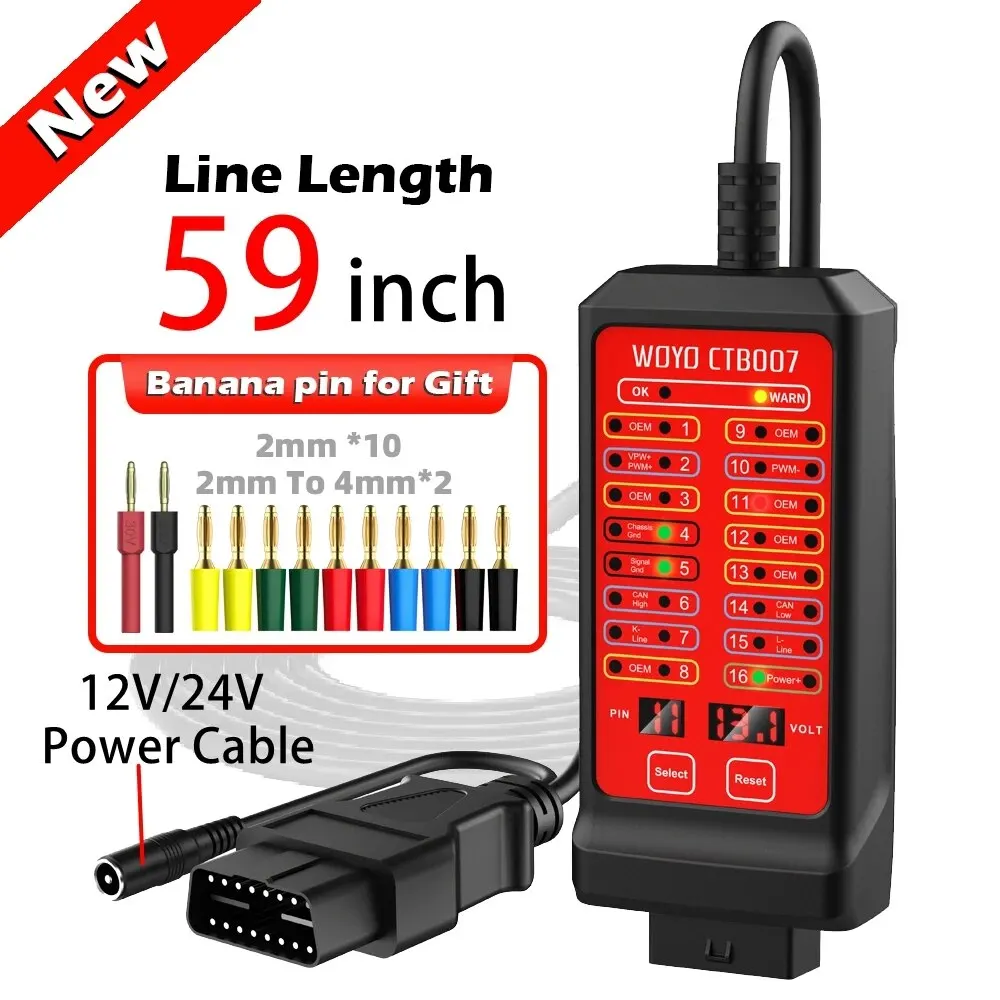WOYO CTB007 CAN Тестерная коробка 12 В 24 В OBD2 с кабелем 27/5 дюймов для всех автомобильных диагностических инструментов
WOYO CTB007 CAN Тестерная коробка 12 В 24 В OBD2 с кабелем 27/5 дюймов для всех автомобильных диагностических инструментов