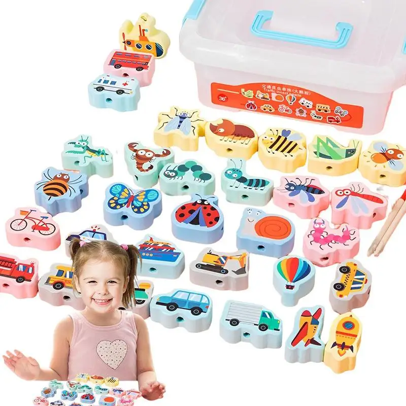 Wooden Lacing Beads Educational Montessori Stringing Toy Toddlers Kids Preschool Children Training Gifts
Wooden Lacing Beads Educational Montessori Stringing Toy Toddlers Kids Preschool Children Training Gifts