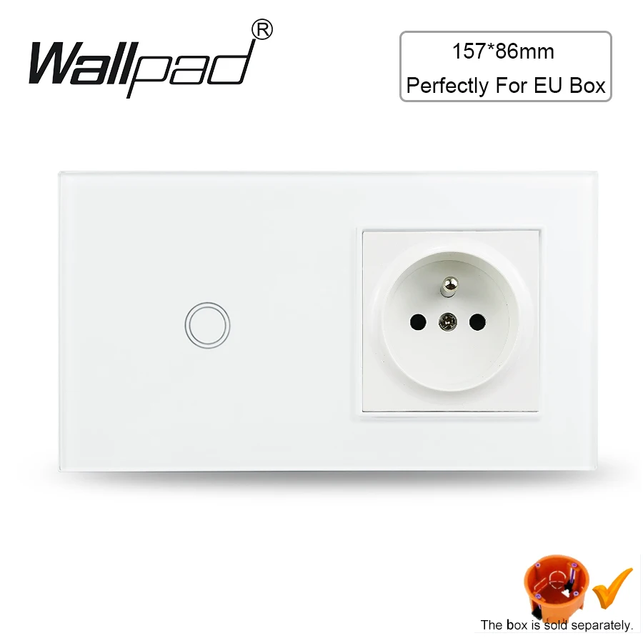 French Switch with Socket Wallpad White Glass Wall Power Sockets and On Off Lamp Switches 220
French Switch with Socket Wallpad White Glass Wall Power Sockets and On Off Lamp Switches 220