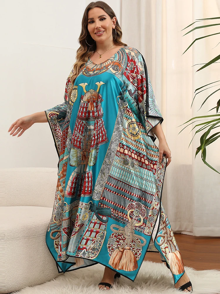 Long Dress Cover-Ups Women Swimsuit Batwing Sleeve Loose Robes Fashion New Print Beach Holiday Behemian Bikini Cover Up Vestidos
Long Dress Cover-Ups Women Swimsuit Batwing Sleeve Loose Robes Fashion New Print Beach Holiday Behemian Bikini Cover Up Vestidos