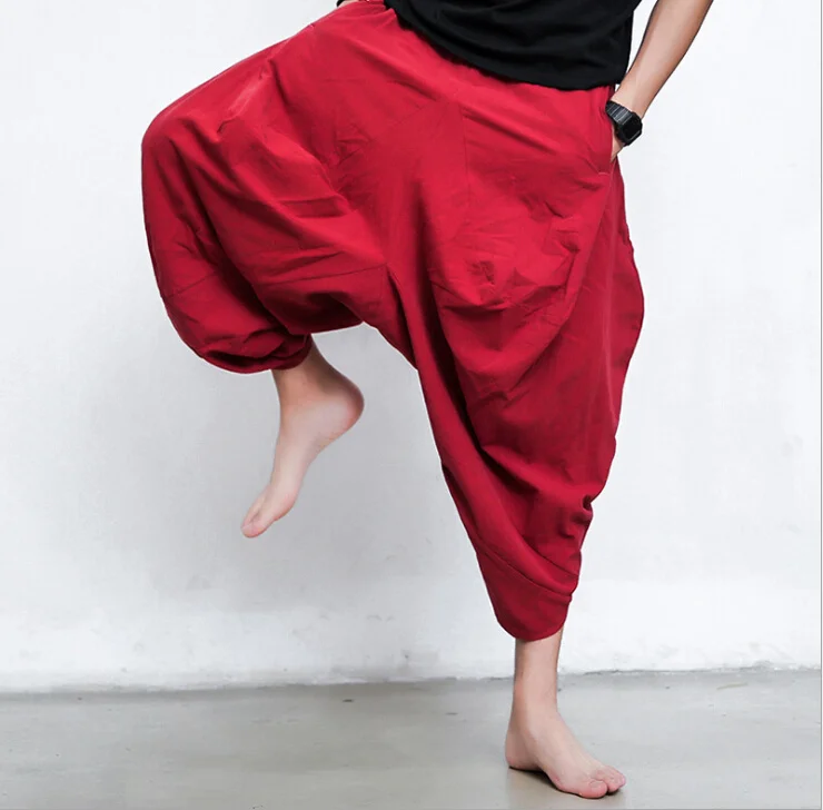 Vintage Men Thiland Style Fashion Haren Lanterns Crotch Loose Capris Mens Pants 
Vintage Men Thiland Style Fashion Haren Lanterns Crotch Loose Capris Mens Pants