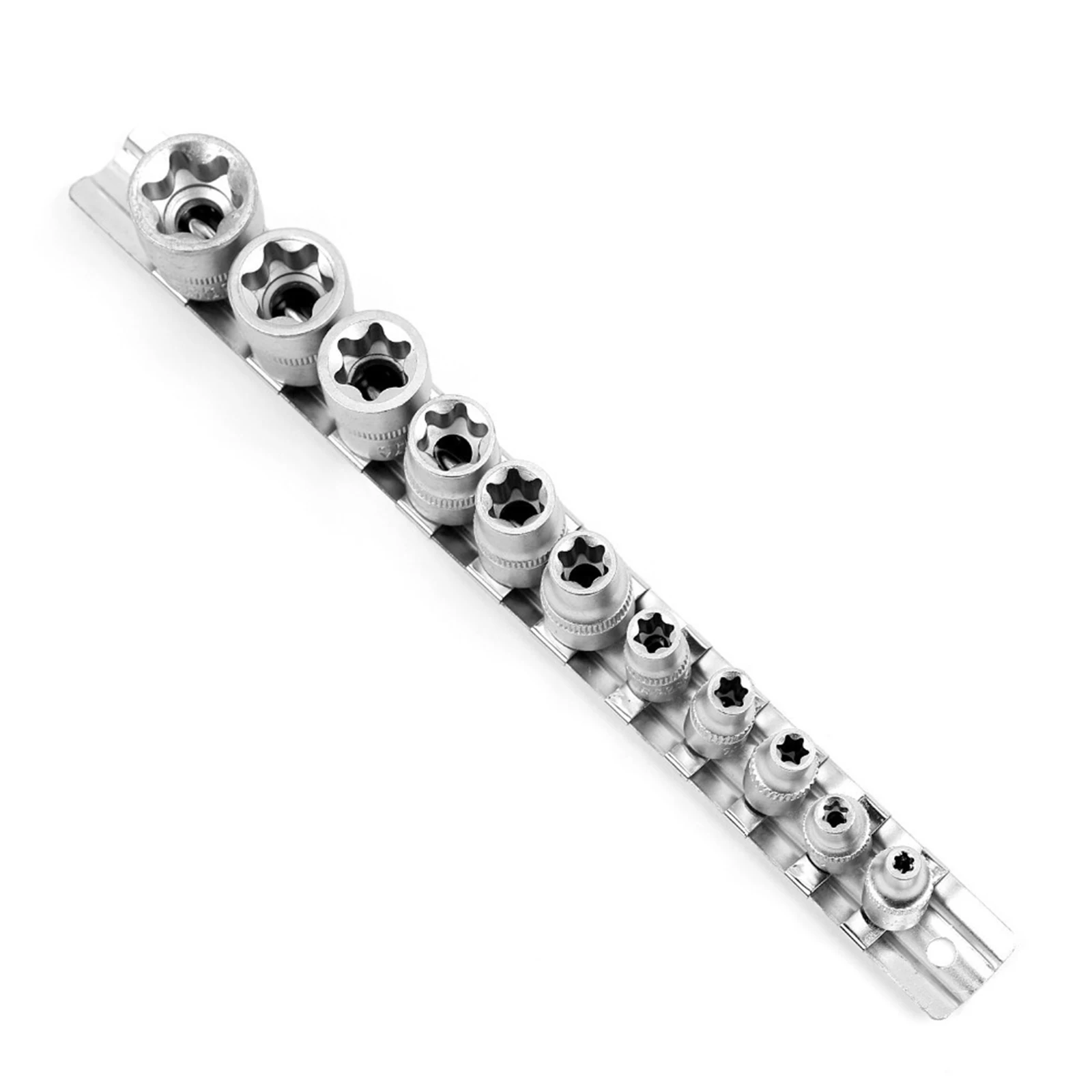 11 Pcs Torx Socket Spanner Set 1/4'' 3/8'' Torx Key Nuts Socket W/Rail E4-E20 For Workshop Repairing Wrench Adapter Manual Tools
11 Pcs Torx Socket Spanner Set 1/4'' 3/8'' Torx Key Nuts Socket W/Rail E4-E20 For Workshop Repairing Wrench Adapter Manual Tools