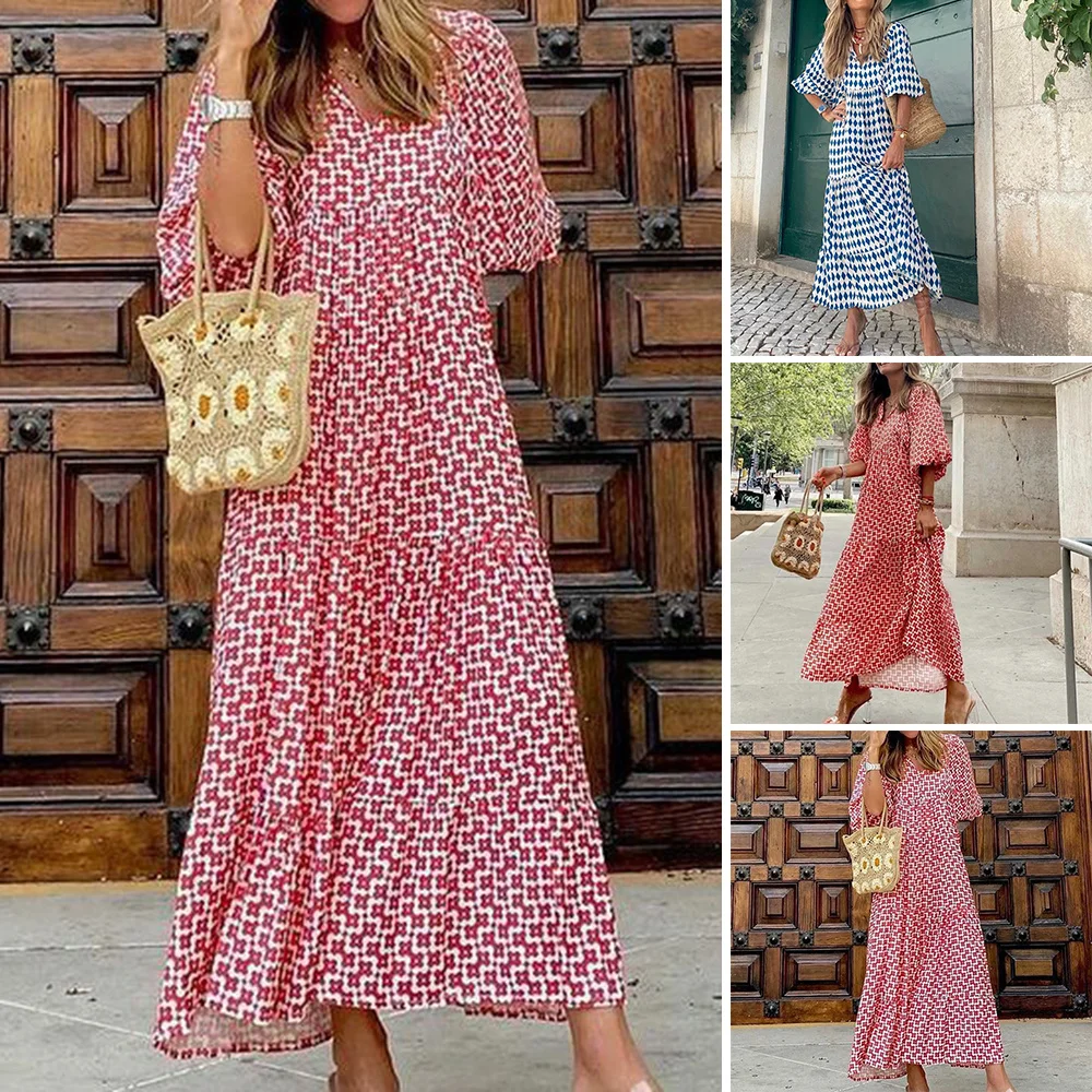 Women's Summer V Neck Maxi Dress Puff Short Sleeve Beach Cover-up Loose Fit Tiered Sundress Long Swing Dress S-5xl Pr Sale
Women's Summer V Neck Maxi Dress Puff Short Sleeve Beach Cover-up Loose Fit Tiered Sundress Long Swing Dress S-5xl Pr Sale