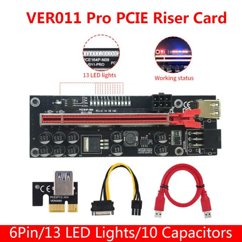 Новейший VER011 USB 3.0 PCIE Райзер VER 011 Экспресс 1X 4x 8x 16x Райзер адаптер карта SATA 15pin к 6pin кабель питания
Новейший VER011 USB 3.0 PCIE Райзер VER 011 Экспресс 1X 4x 8x 16x Райзер адаптер карта SATA 15pin к 6pin кабель питания