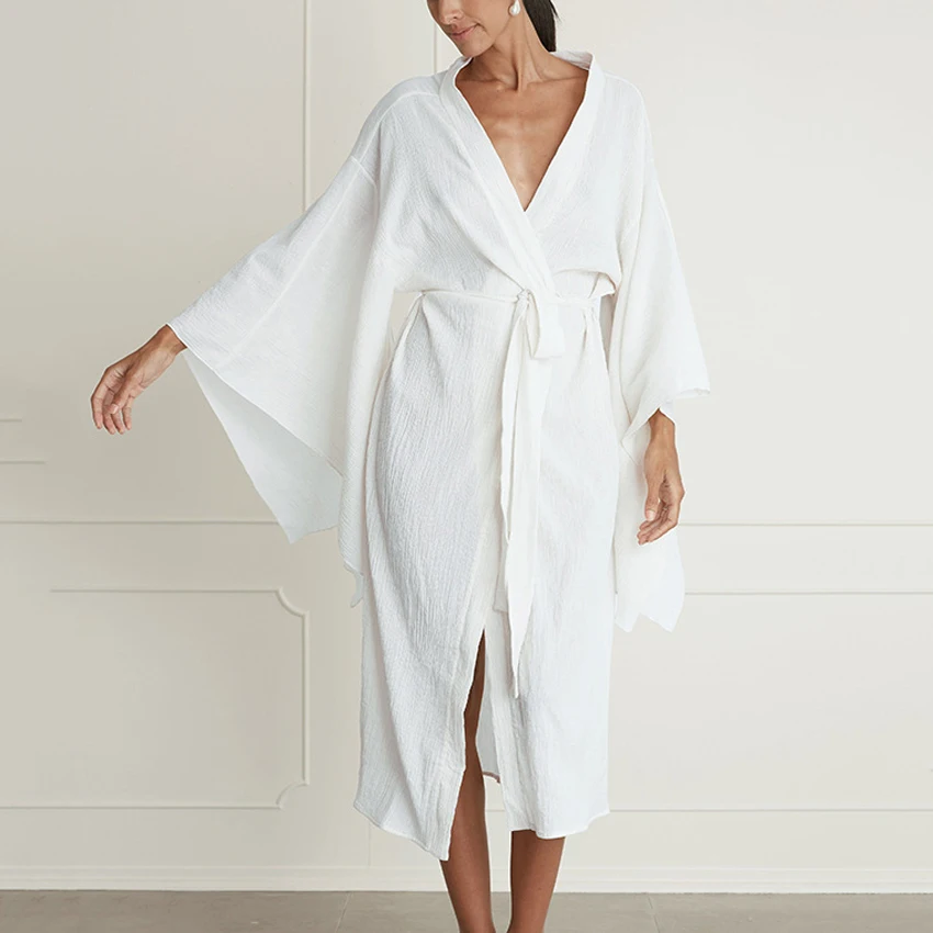 Sleepwear Robes For Women White Irregular Light Robes For Coverage Mid-Calf Home Clothing Full Sleeve Bathrobe Female Dresses
Sleepwear Robes For Women White Irregular Light Robes For Coverage Mid-Calf Home Clothing Full Sleeve Bathrobe Female Dresses