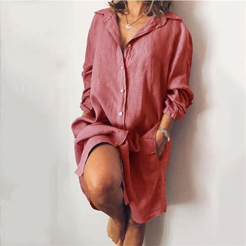 2023 Summer Cotton Linen Women's Shirt Dress Long Sleeve Solid White Female Dresses Spring Fashion Casual Loose Ladies Clothes
2023 Summer Cotton Linen Women's Shirt Dress Long Sleeve Solid White Female Dresses Spring Fashion Casual Loose Ladies Clothes