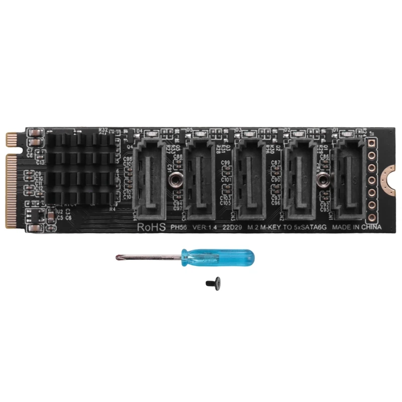 Плата адаптера M.2 на NGFF, 5 портов, SATA3.0, плата расширения JMB585 M.2 Key M SATA3.0 для ПК и ноутбука
Плата адаптера M.2 на NGFF, 5 портов, SATA3.0, плата расширения JMB585 M.2 Key M SATA3.0 для ПК и ноутбука