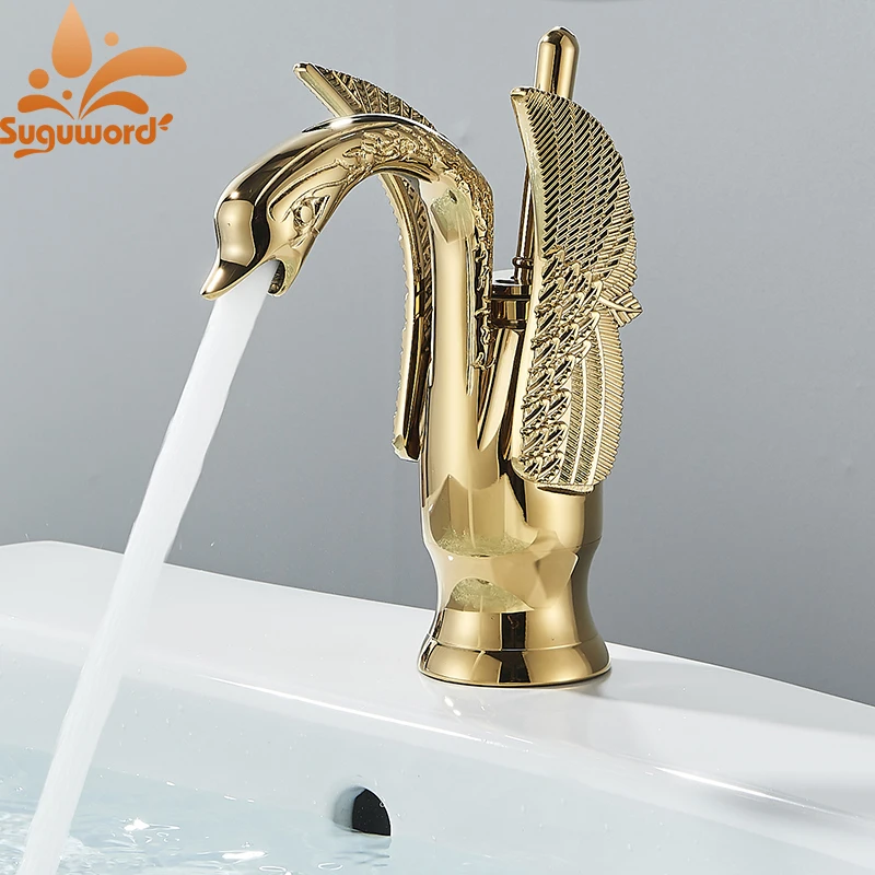 Suguword Golden Swan Bathroom Basin Faucet for Vessel Sink Hot and Cold Water Nordic Luxury Mixer Tap 12 Types
Suguword Golden Swan Bathroom Basin Faucet for Vessel Sink Hot and Cold Water Nordic Luxury Mixer Tap 12 Types