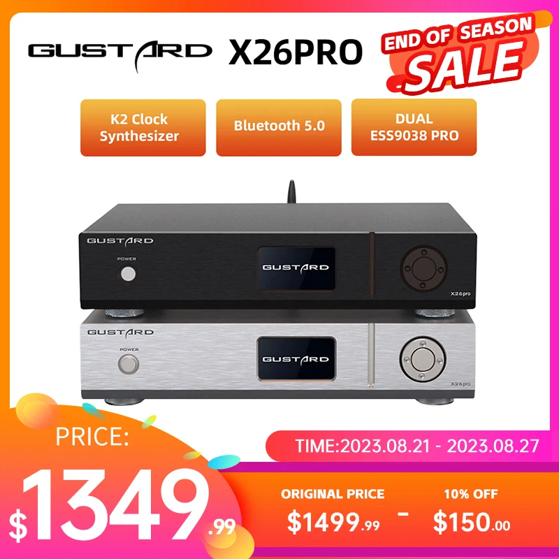 Gustard DAC-X26PRO MQA DAC ESS9038 PRO*2 Bluetooth 5.0 K2 Clock Synthesizer X26 PRO DSD512 PCM768KHz Decoder
Gustard DAC-X26PRO MQA DAC ESS9038 PRO*2 Bluetooth 5.0 K2 Clock Synthesizer X26 PRO DSD512 PCM768KHz Decoder