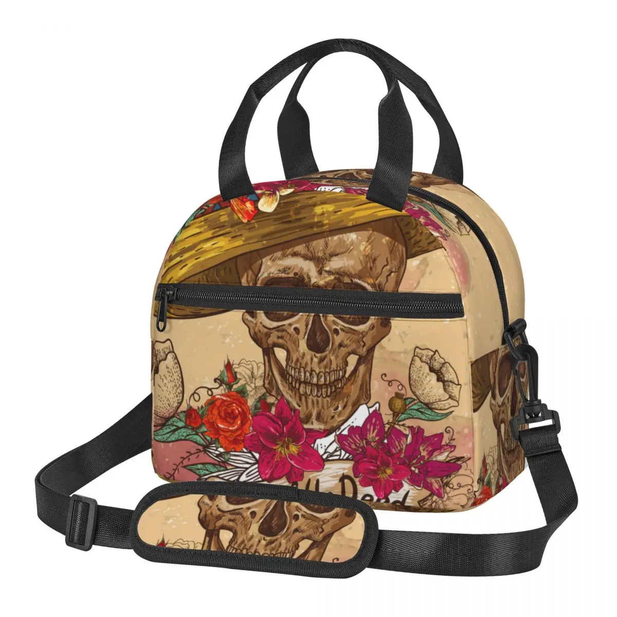 Fresh Cooler Bag Skull In Sombrero Day Of The Dead Portable Thermal Lunch Bag For Women Lunch Box Tote Food Bag
Fresh Cooler Bag Skull In Sombrero Day Of The Dead Portable Thermal Lunch Bag For Women Lunch Box Tote Food Bag