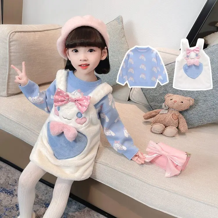 Sanrio Cinnamoroll Mymelody Hellokitty Kawaii Новый мультяшный набор супер милый детский длинный свитер из двух частей теплый
Sanrio Cinnamoroll Mymelody Hellokitty Kawaii Новый мультяшный набор супер милый детский длинный свитер из двух частей теплый