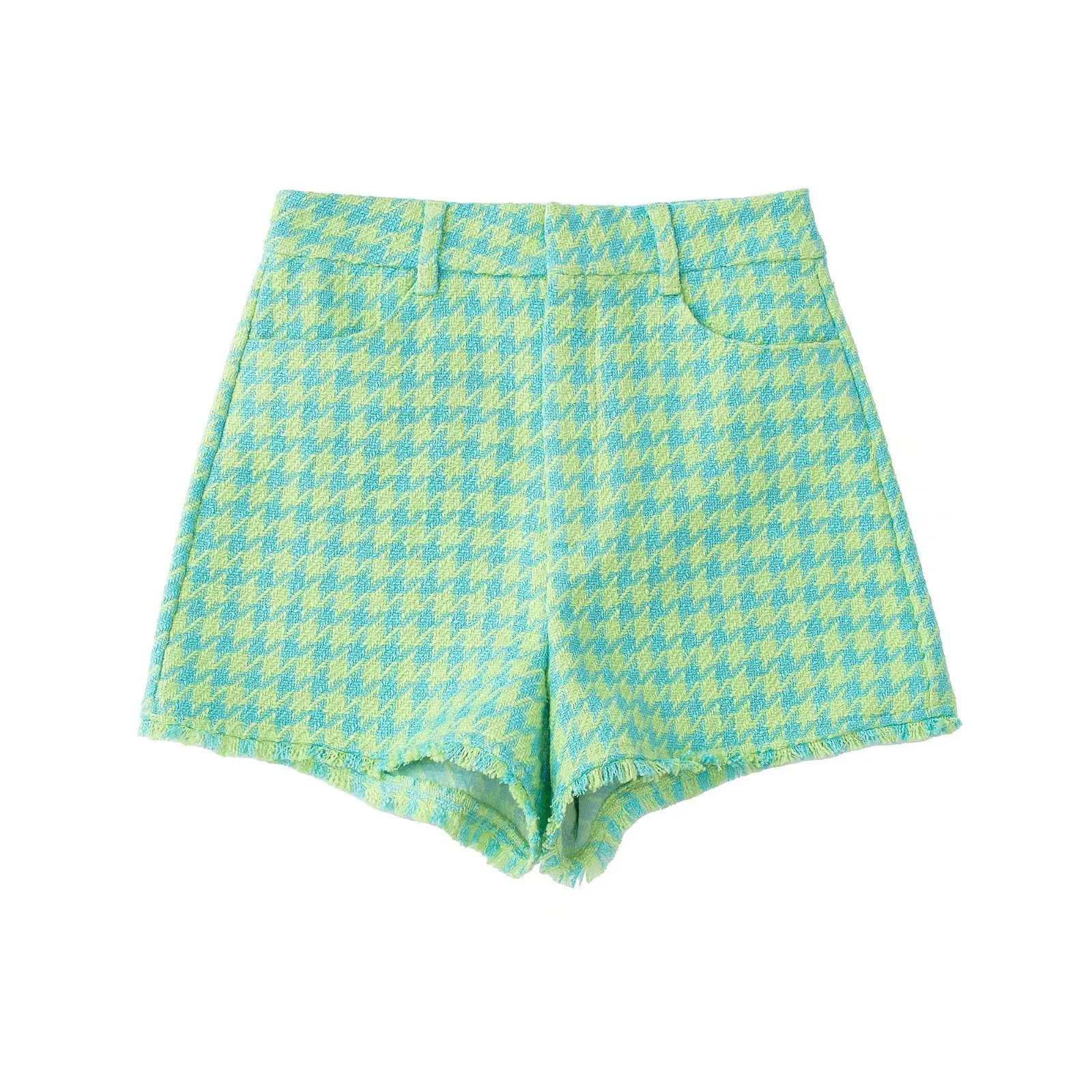 2022 Women Fashion Front Pockets Frayed Hem Tweed Gingham Shorts Vintage High Waist Zipper Fly Female Short Pants Mujer
2022 Women Fashion Front Pockets Frayed Hem Tweed Gingham Shorts Vintage High Waist Zipper Fly Female Short Pants Mujer