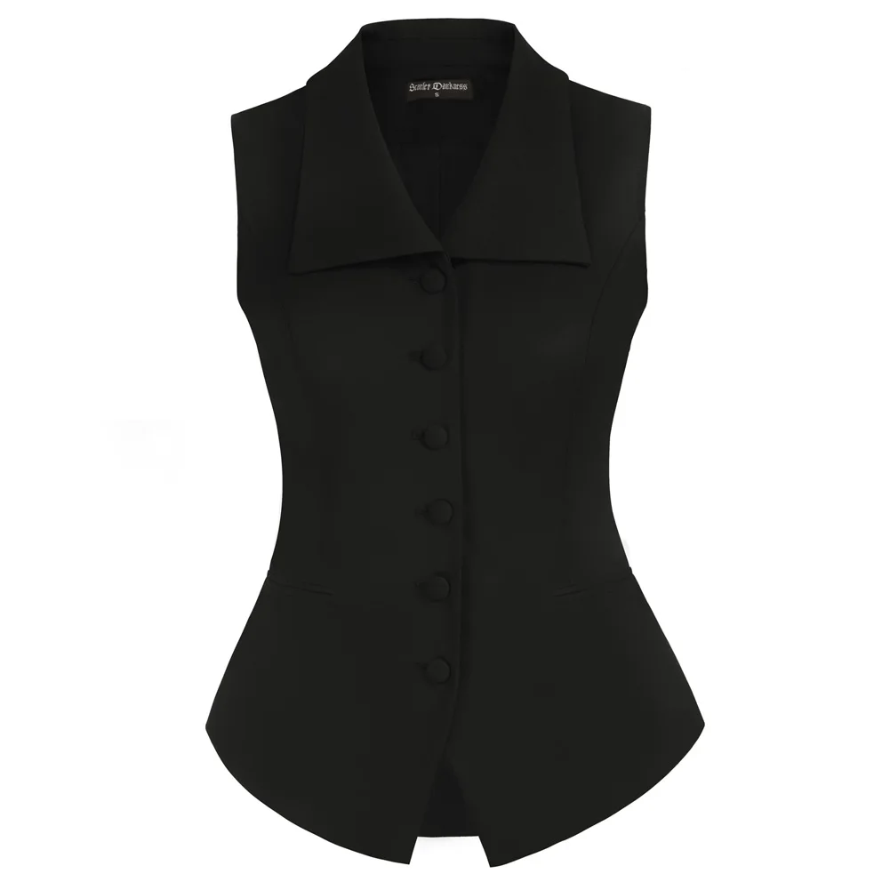 SD Jacket Women Vintage Lapel Collar Vest Coat Single Breasted Peplum Hem Cut-Off Vest Sleeveless Spring Summer Clothing
SD Jacket Women Vintage Lapel Collar Vest Coat Single Breasted Peplum Hem Cut-Off Vest Sleeveless Spring Summer Clothing